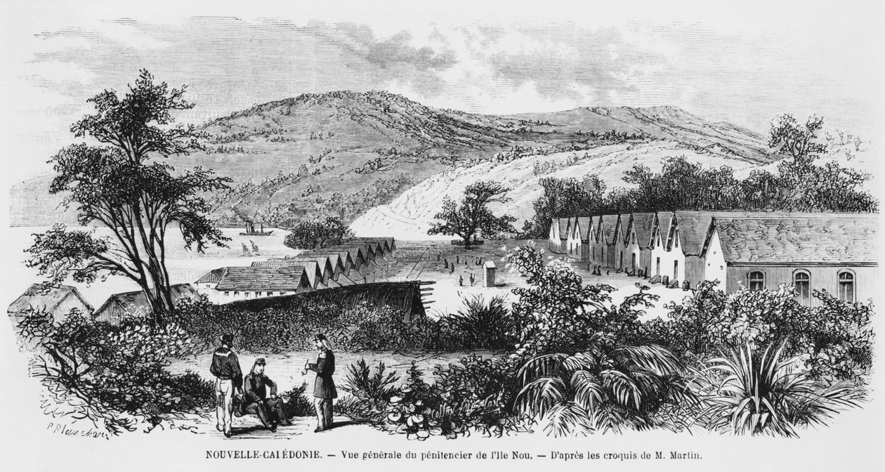 Neukaledonien, Isle of Nou, das Gefängnis, ca. 1871-80 von French School
