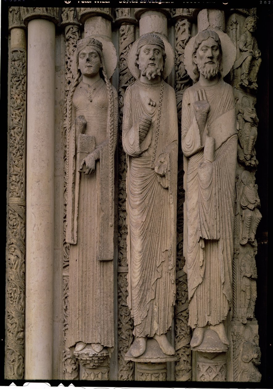 Alttestamentliche Figuren, von den nördlichen Gewänden der zentralen Tür des Königlichen Portals der Westfassade von French School