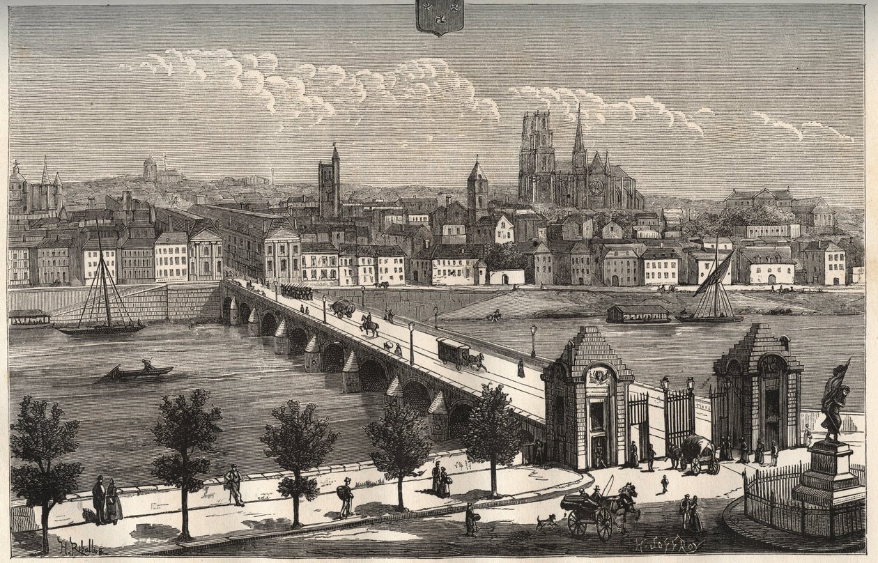 Orleans - Centre-Val de Loire - Gravur in „La France illustrée: Geographie, Geschichte, statistische Verwaltung“ von V.A. Malt-Brown. 1884 von French School