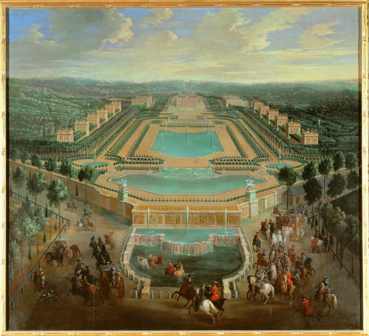 Gesamtansicht des Château de Marly, Grand Trianon, Versailles, Frankreich von French School