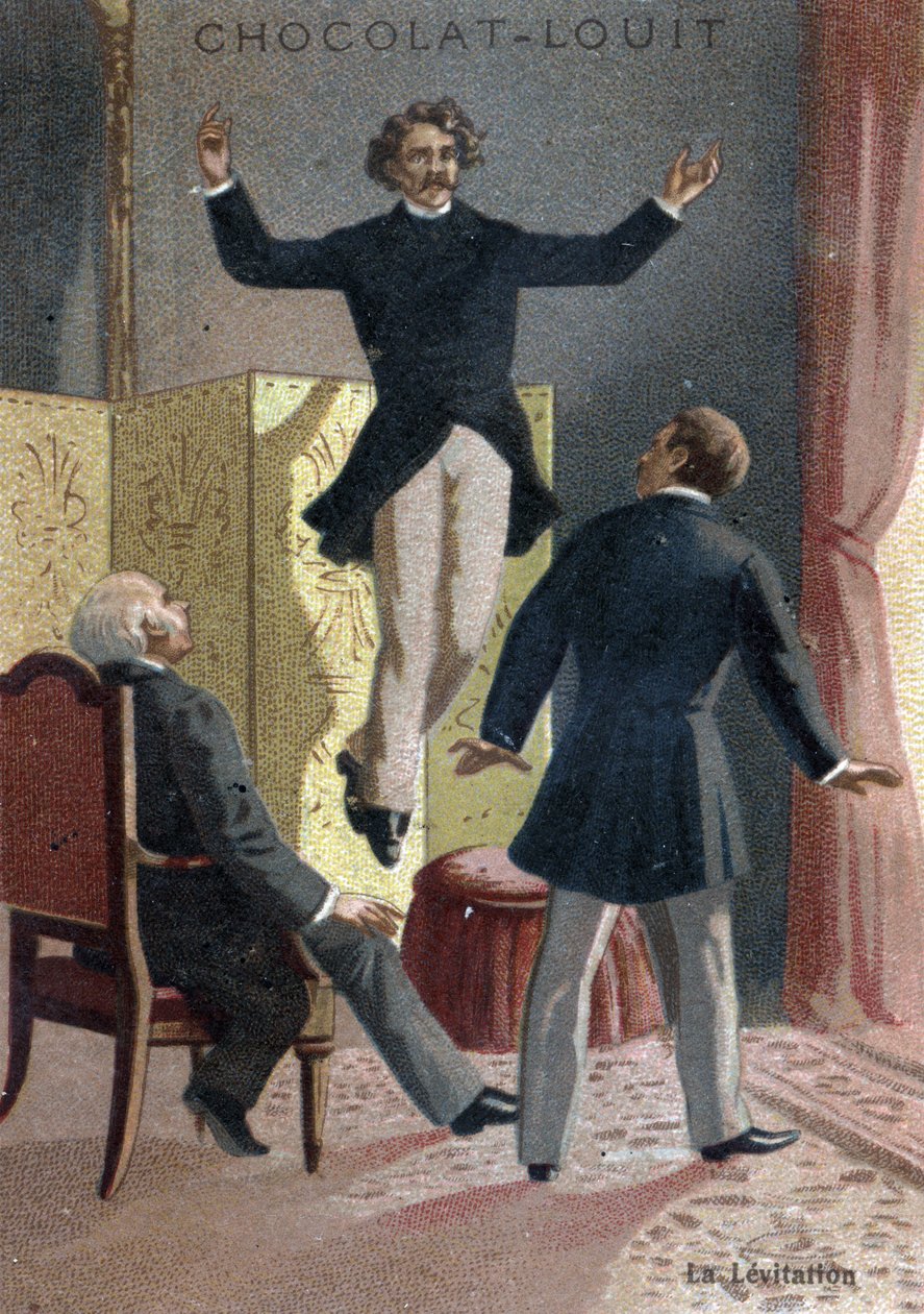 Paranormale Phänomene: Die Levitation des Mediums und schottischen Sehers Daniel Dunglas Home (1833-1886), der vor den Augen erstaunter Zeugen in einer Wohnung in London in die Luft steigt von French School