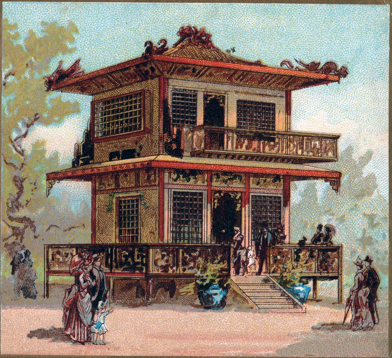 Paris. Weltausstellung 1889: Der Japan-Pavillon von French School