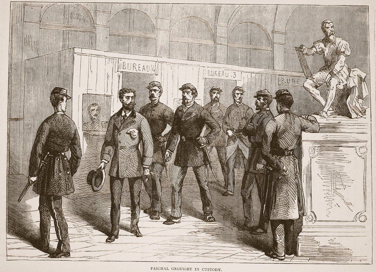 Paschal Grousset in Gewahrsam, Illustration aus Cassells Geschichte des Krieges zwischen Frankreich und Deutschland, 1870-1871 von French School