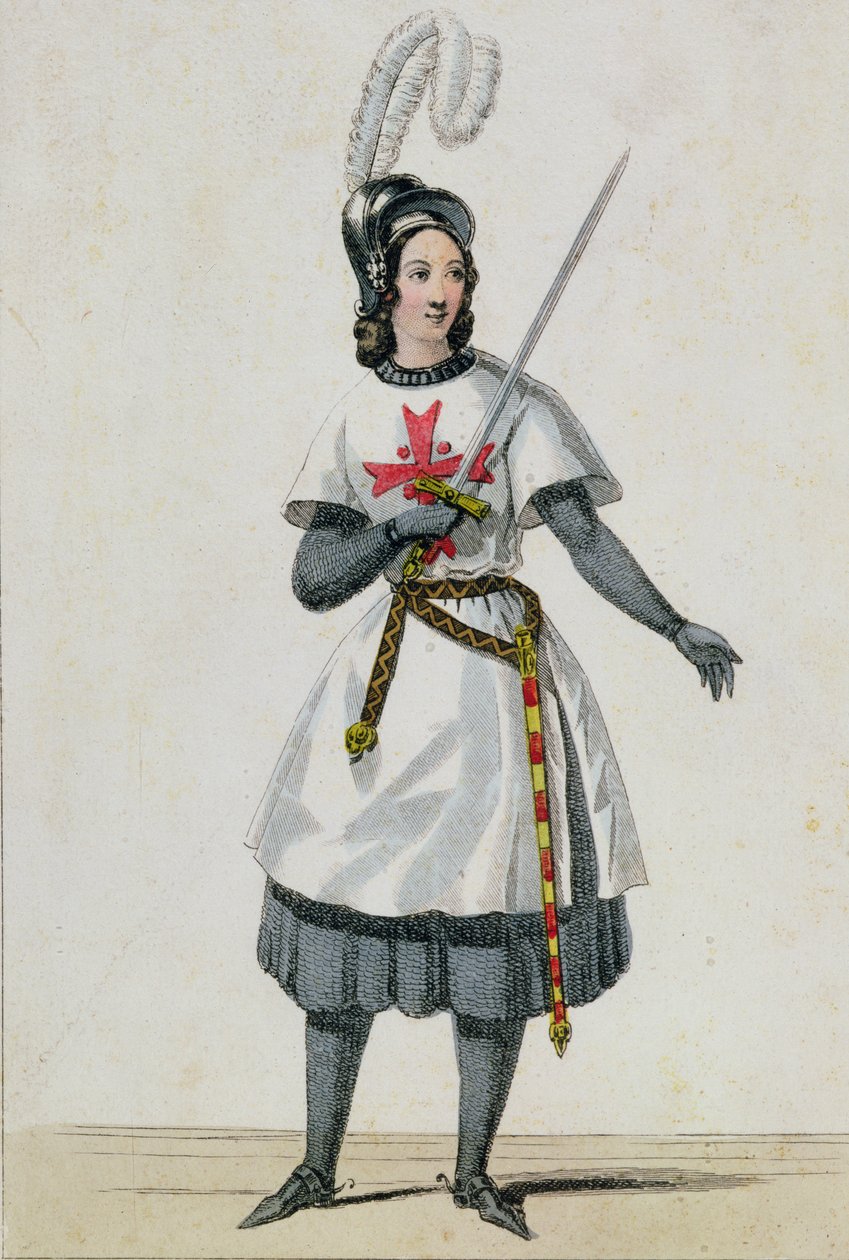 Pauline Garcia-Viardot (1821-1910) in der Rolle des Tancredi in der Oper von Gioacchino Rossini (1792-1868) im Théâtre Italien, Paris von French School