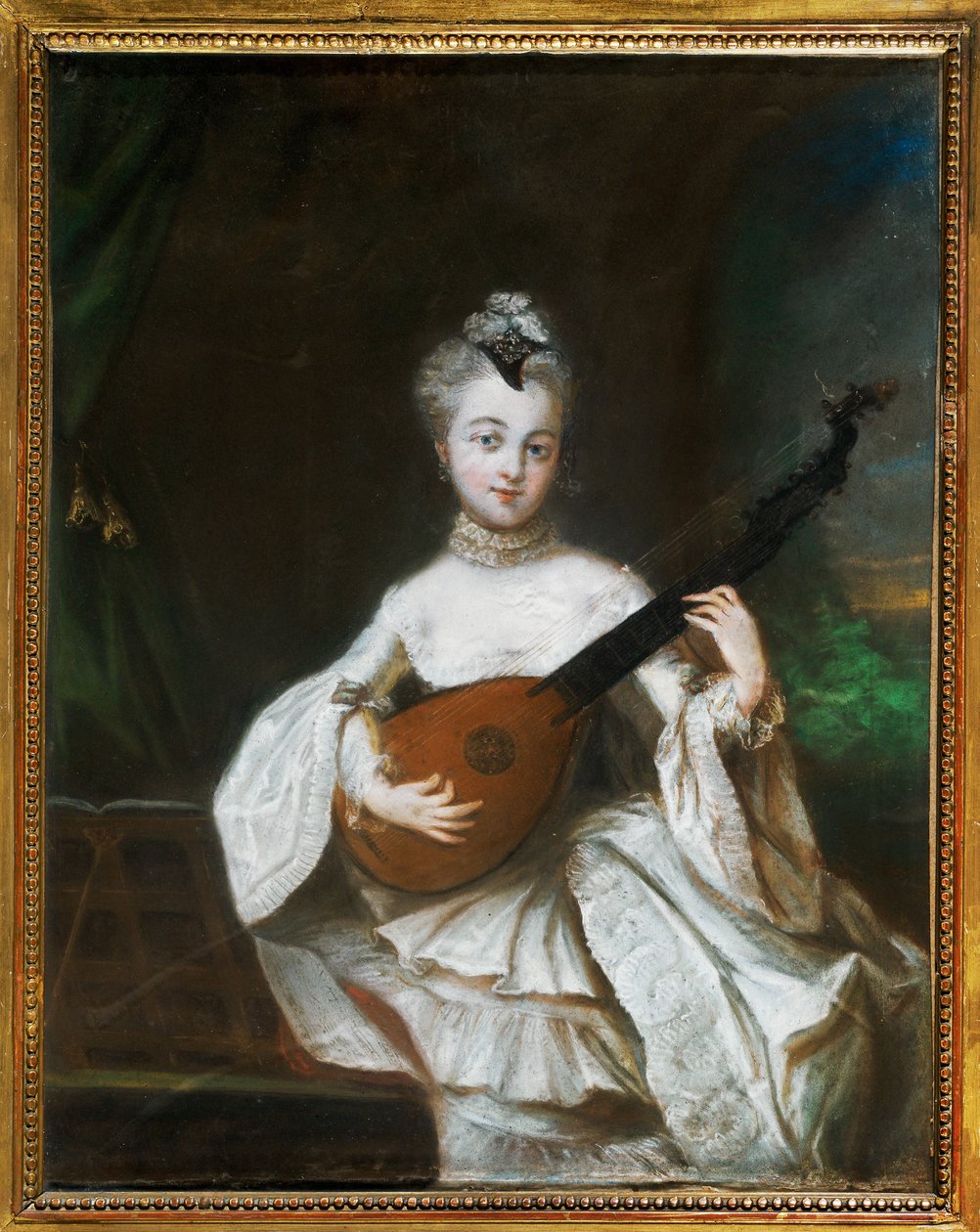 Antoine Pesne, Dame mit Gitarre von French School