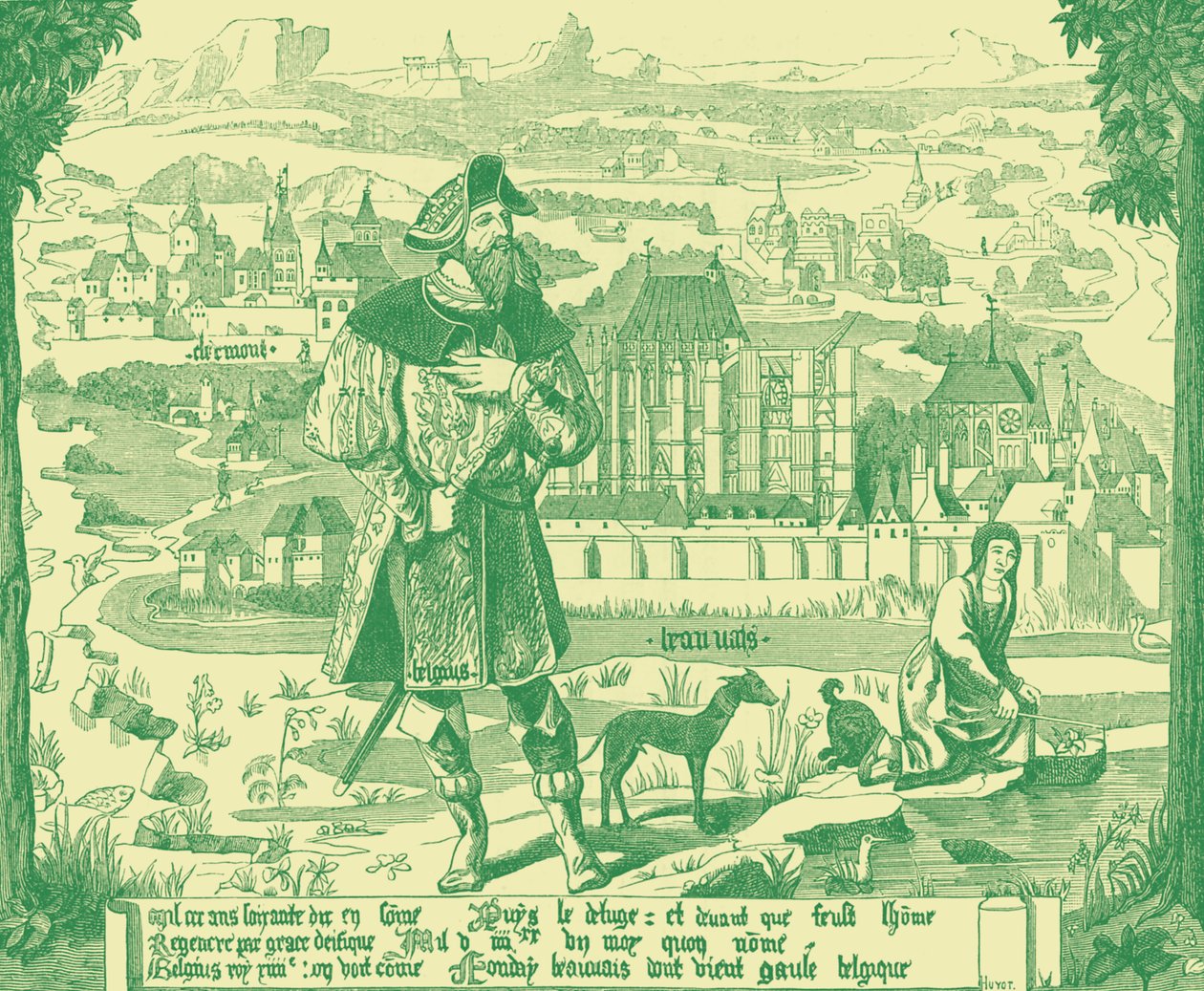 Plan von Clermont en Beauvais von French School