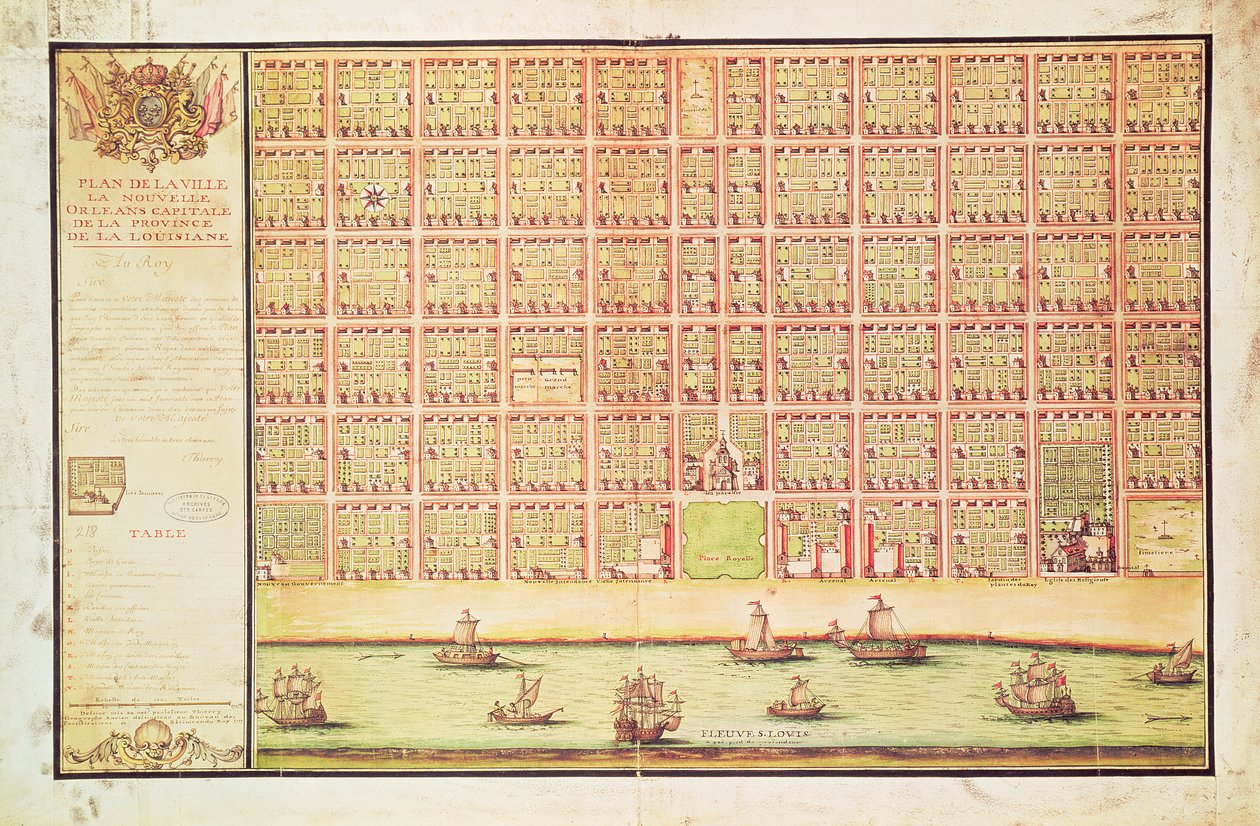 Plan von New Orleans, 1738 von French School