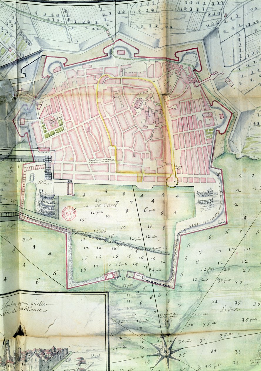 Plan von Toulon, 1669 von French School