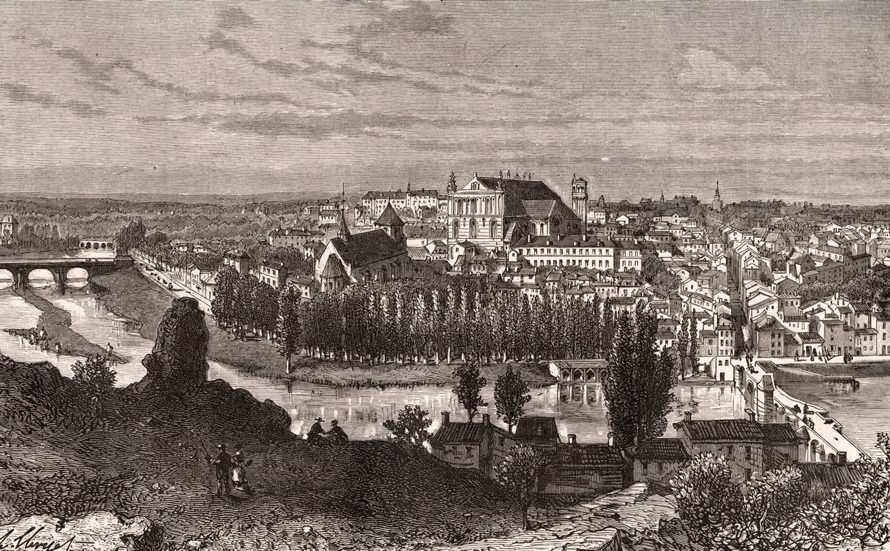 Poitiers - Gravur in „La France illustree: geographie, histoire, administration statistique“ von V.A. Malt-Brown. 1884 von French School