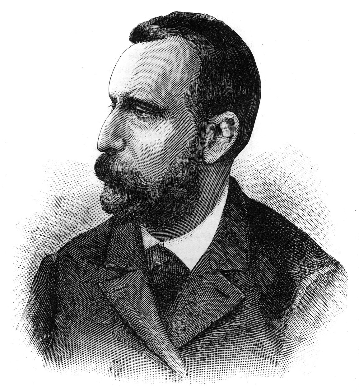 Porträt von Dr. Jaime Ferran y Clua (1852-1919), spanischer Bakteriologe, Entdecker des Cholera-Impfstoffs. Gravur in "Le Monde Illustré" von French School