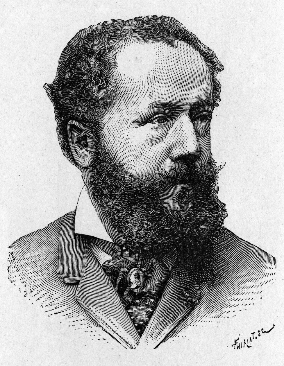 Porträt von Albert Tissandier, Bruder von Gaston Tissandier, französischer Luftfahrtpionier - im „Album der Wissenschaft; berühmte Wissenschaftler; Große Entdeckungen“ 1896 von French School
