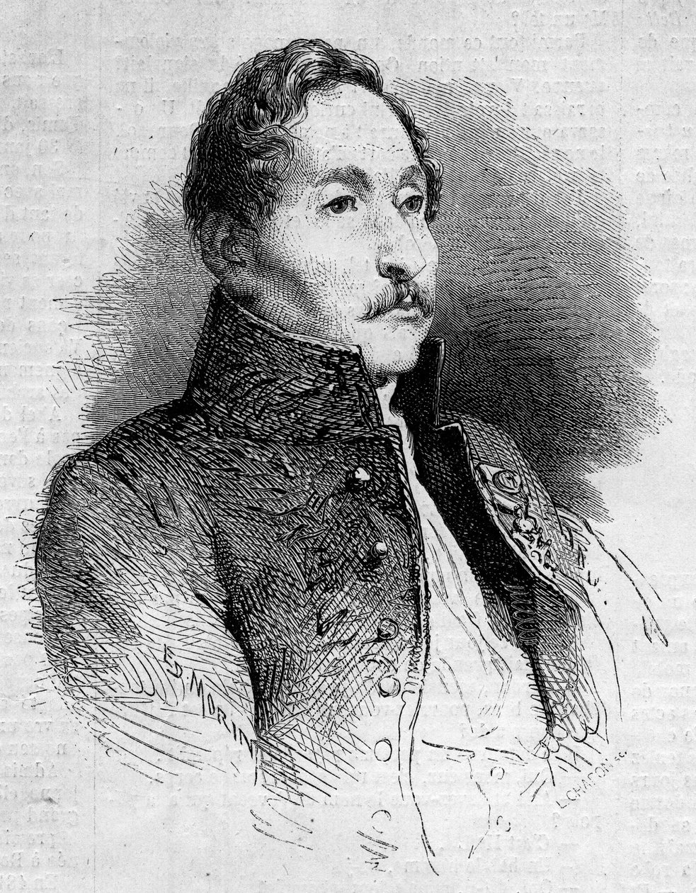 Porträt von Alexandre Denis Abel de Pujol (1787-1861), französischer Maler. Gravur in „Le Monde Illustré“ Nr. 235 vom 12. Oktober 1861. von French School