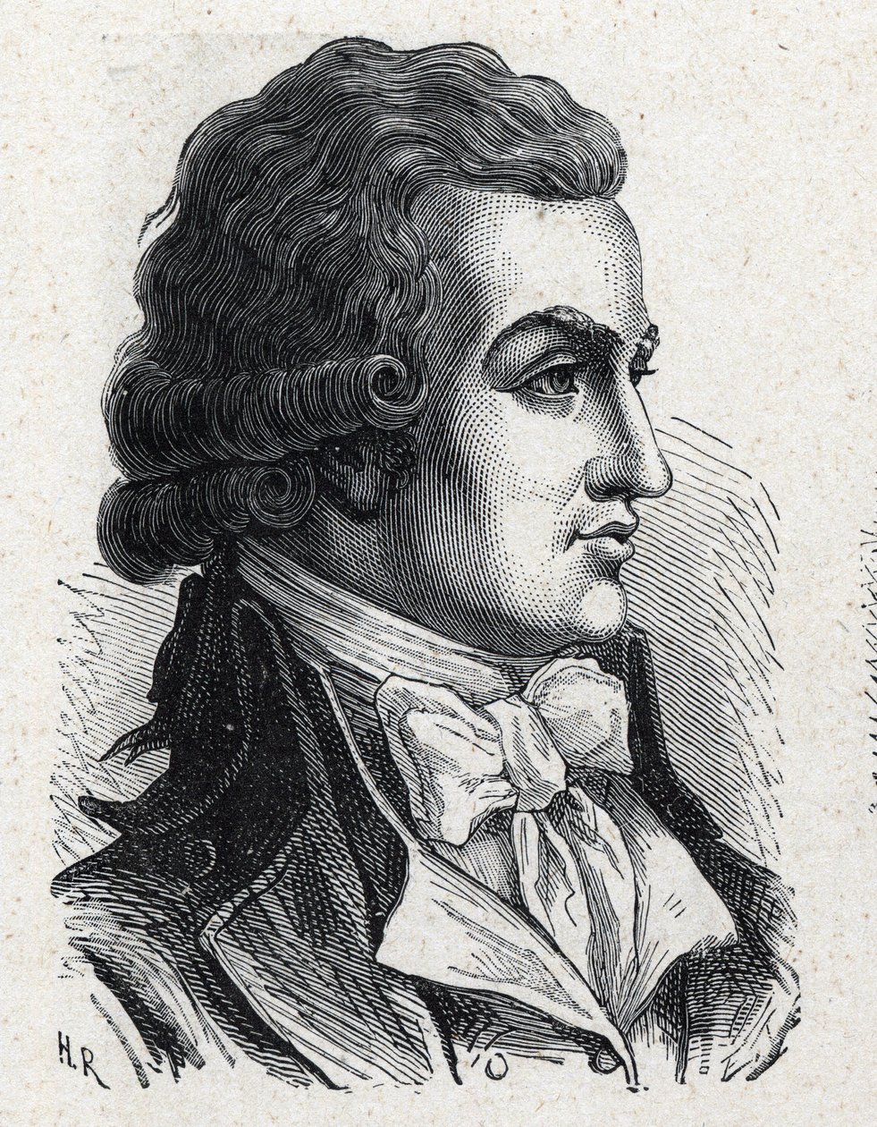 Porträt von Antoine Pierre Joseph Marie Barnave (1761-1793), französischer Politiker. Gravur von 1889. Private Sammlung. von French School