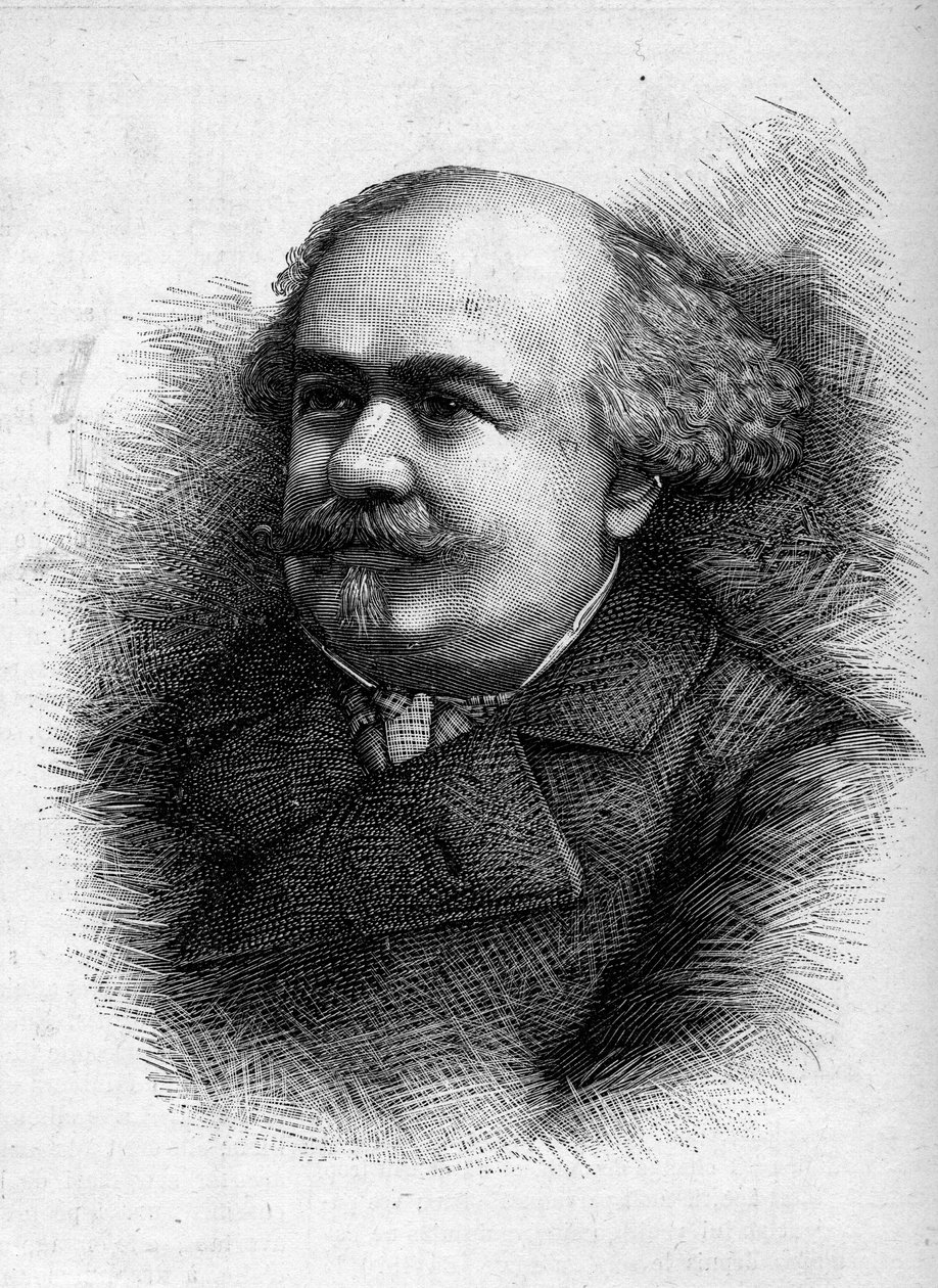 Porträt von Antoine „Tony“ Revillon (1832-1898), französischer Journalist und Abgeordneter. Gravur in „Le Monde Illustré“ Nr. 1276 vom 10. September von French School