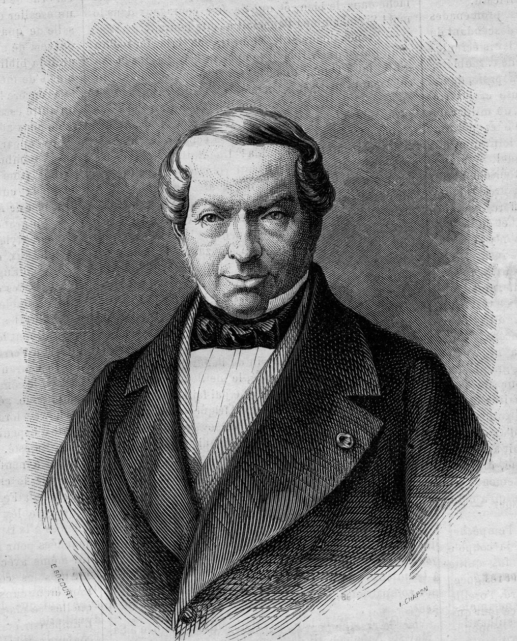 Porträt von Baron James de Rothschild (1792-1868), deutscher Bankier. Gravur in 