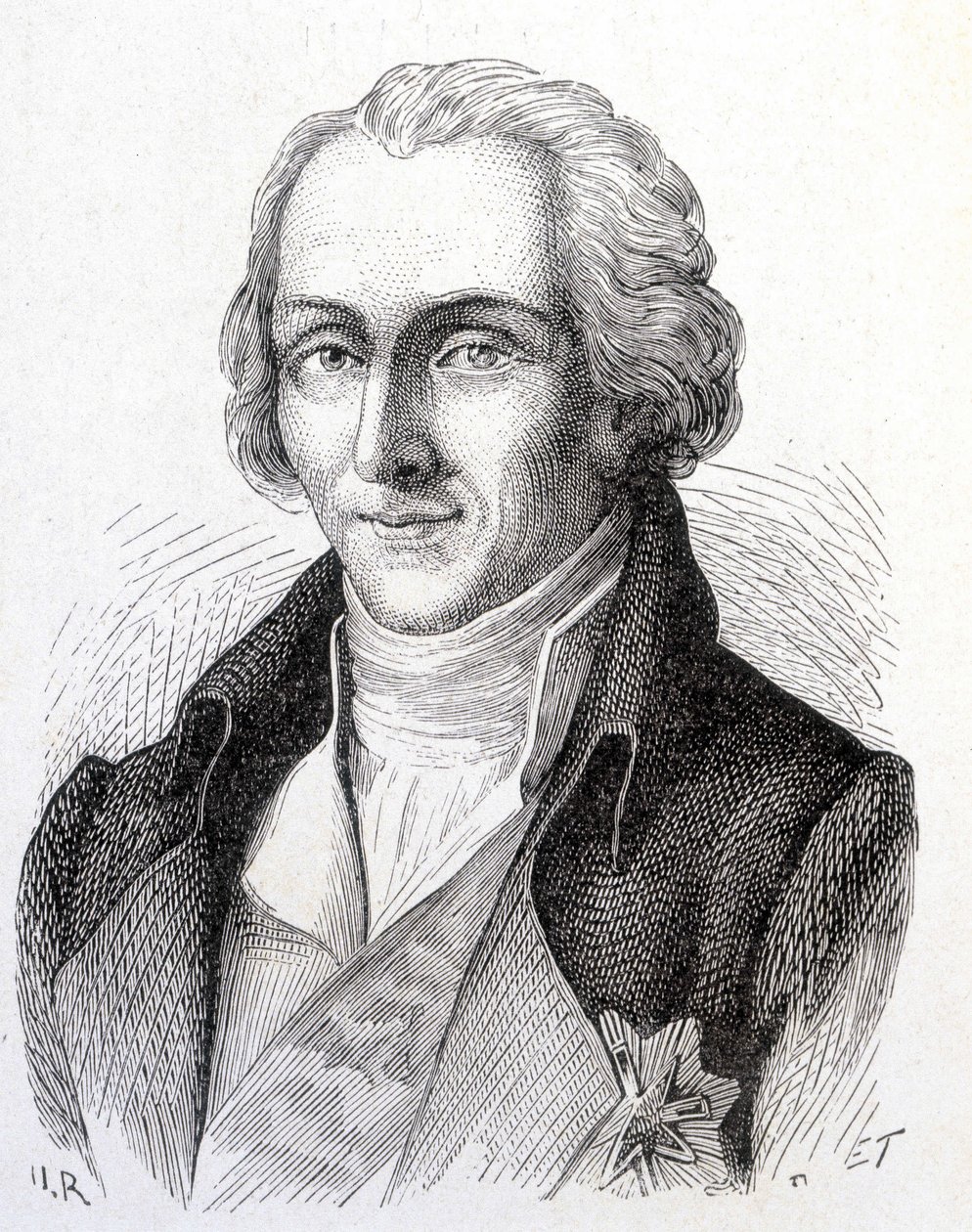 Porträt von Benjamin de Rumford, amerikanischer Physiker (1753 - 1814) - in „Album der Wissenschaft; berühmte Wissenschaftler; Große Entdeckungen“ 1896 von French School