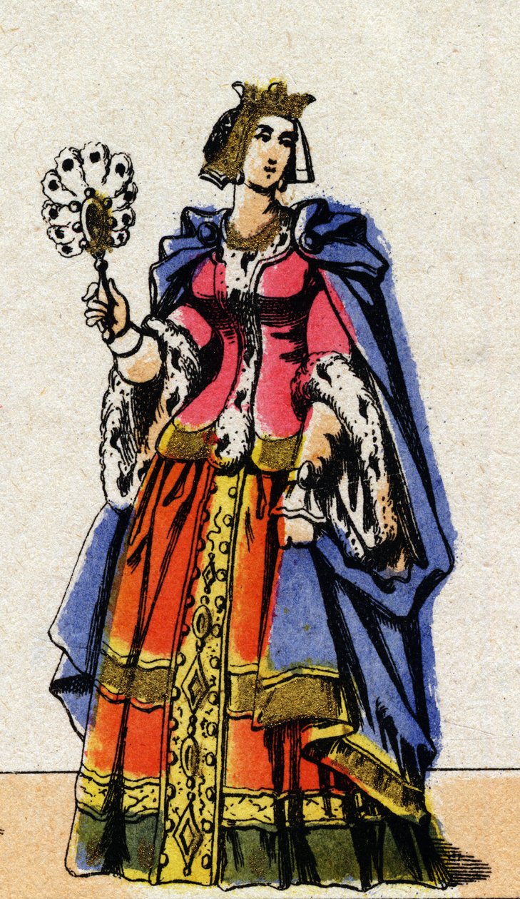 Porträt von Bonne von Luxemburg, Ehefrau von Johann II. von Frankreich von French School