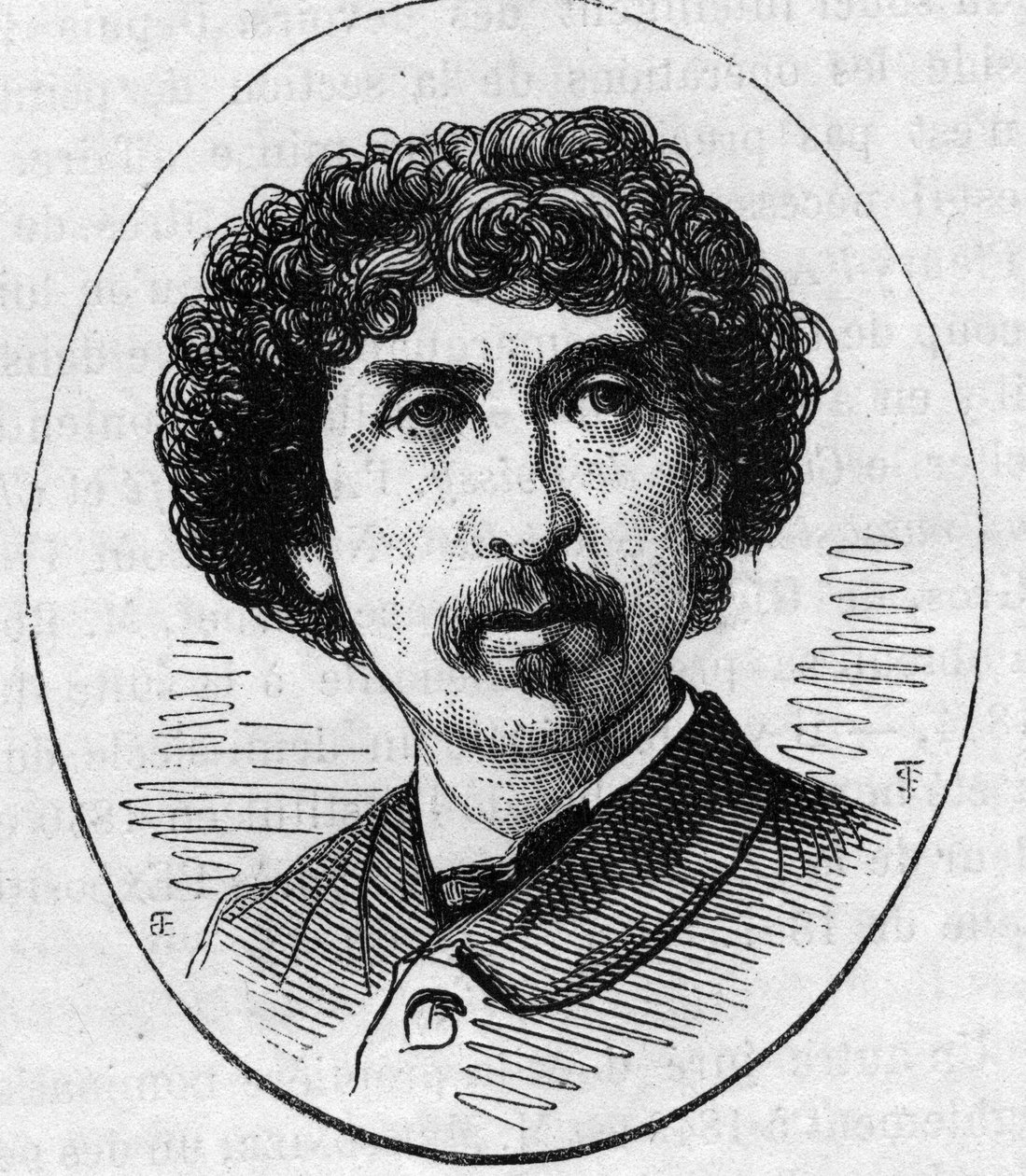 Porträt von Charles Garnier (1825-1898), französischer Architekt. Gravur in „Le Monde Illustré“ Nr. 890 vom 2. Mai 1874 von French School