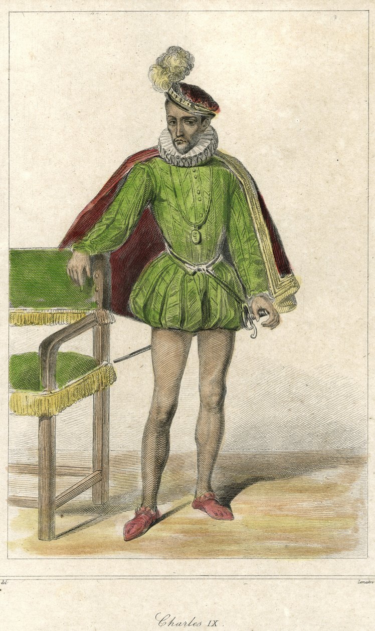 Porträt von Karl IX. (1550-1574), König von Frankreich. von French School