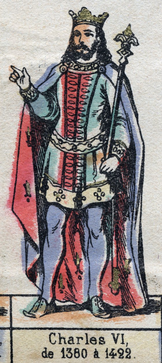 Porträt von Karl VI. von Frankreich, bekannt als Karl der Gute (1368-1422). Illustration Ende des 19. Jahrhunderts von French School