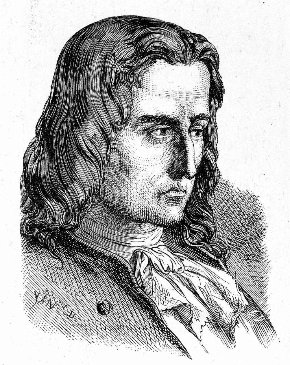 Porträt von Denis Papin (1647 - 1714) - im „Album der Wissenschaft; berühmte Gelehrte; Große Entdeckungen“ 1896. von French School