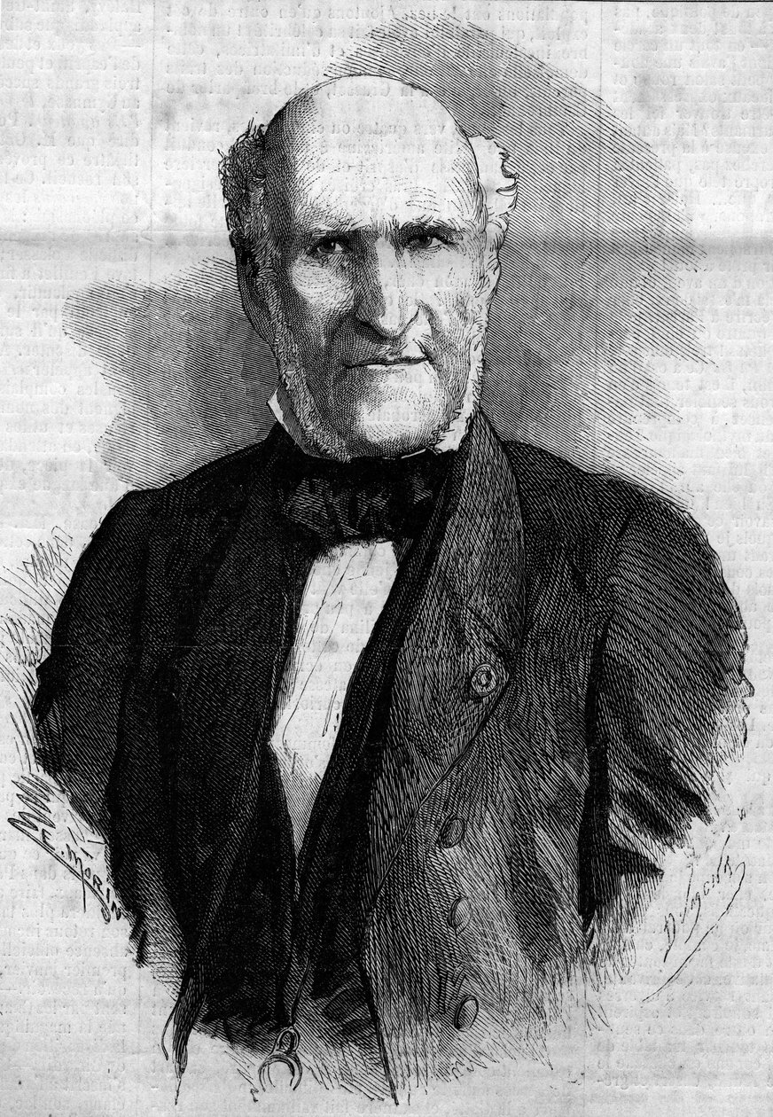 Porträt von Elie Herzog von Decazes und Glucksberg (1780 - 1860), französischer Anwalt und Politiker. Gravur in Le Monde Illustré Nr. 186 vom 3. November 1860 von French School