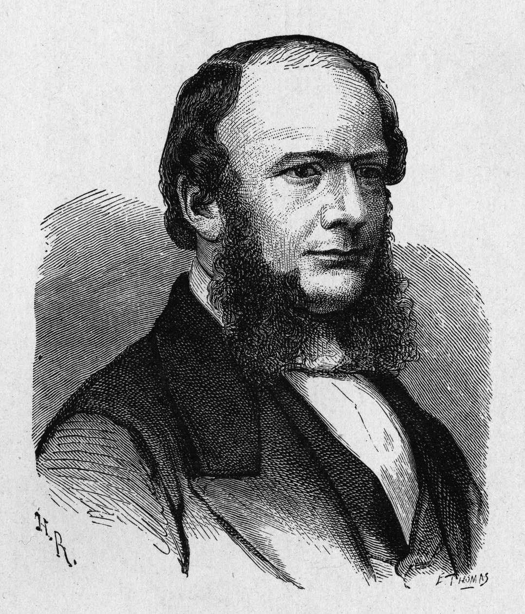 Porträt von Ernest Werner von Siemens (1816 - 1892), deutscher Ingenieur und Industrieller, Gründer des Unternehmens, das die erste große europäische Telegrafenlinie schuf... - in „Album der Wissenschaft; berühmte Wissenschaftler; Große Entdeckungen“ 1896 von French School