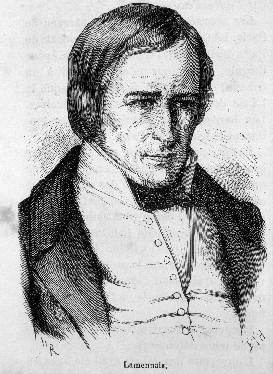 Porträt von Félicité Robert de La Mennais oder Lamennais, französischer Priester und Schriftsteller (in Saint-Malo) von French School
