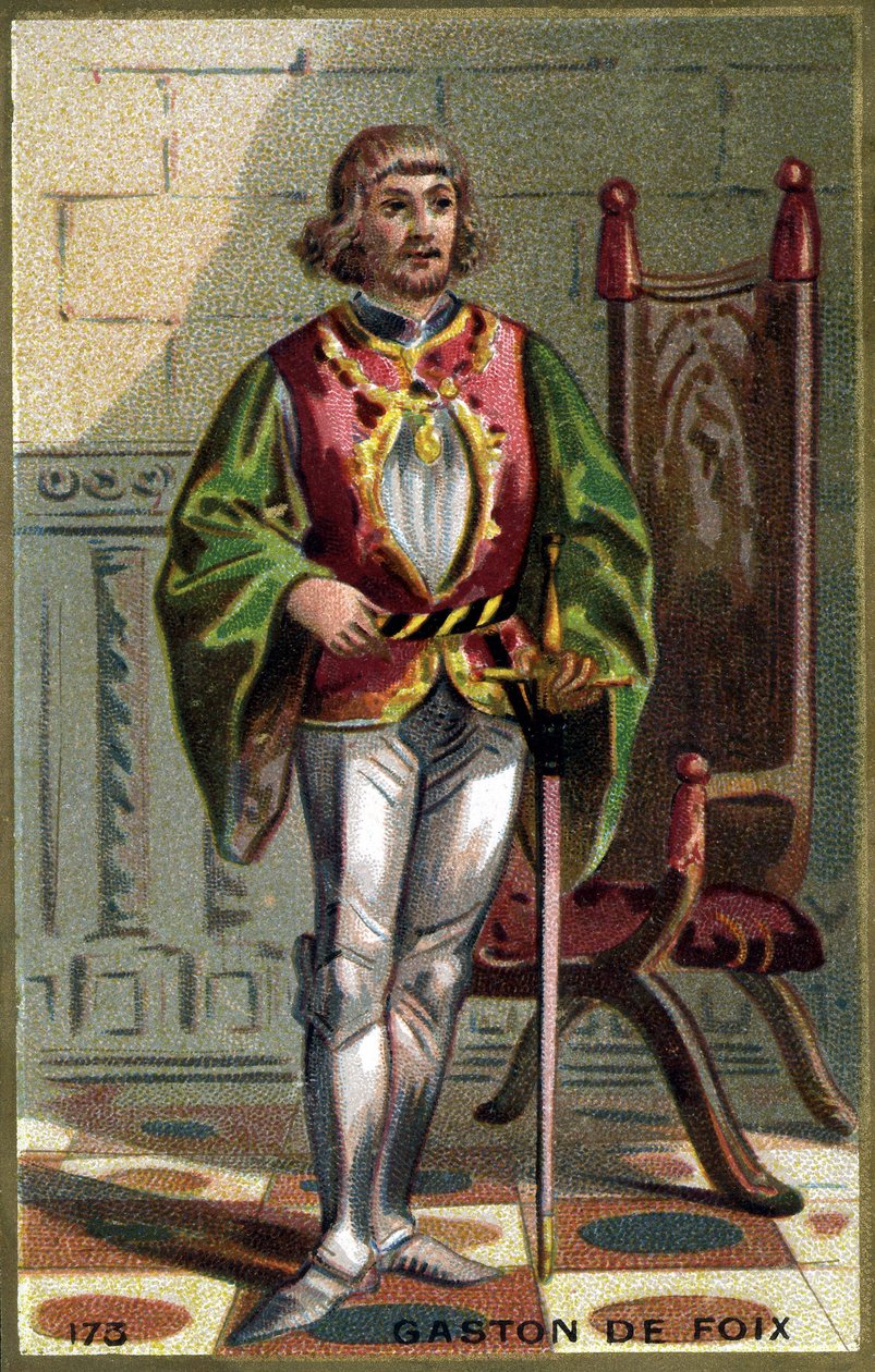 Porträt von Gaston de Foix (1489-1512). Chromolithographie des späten 19. Jahrhunderts. von French School