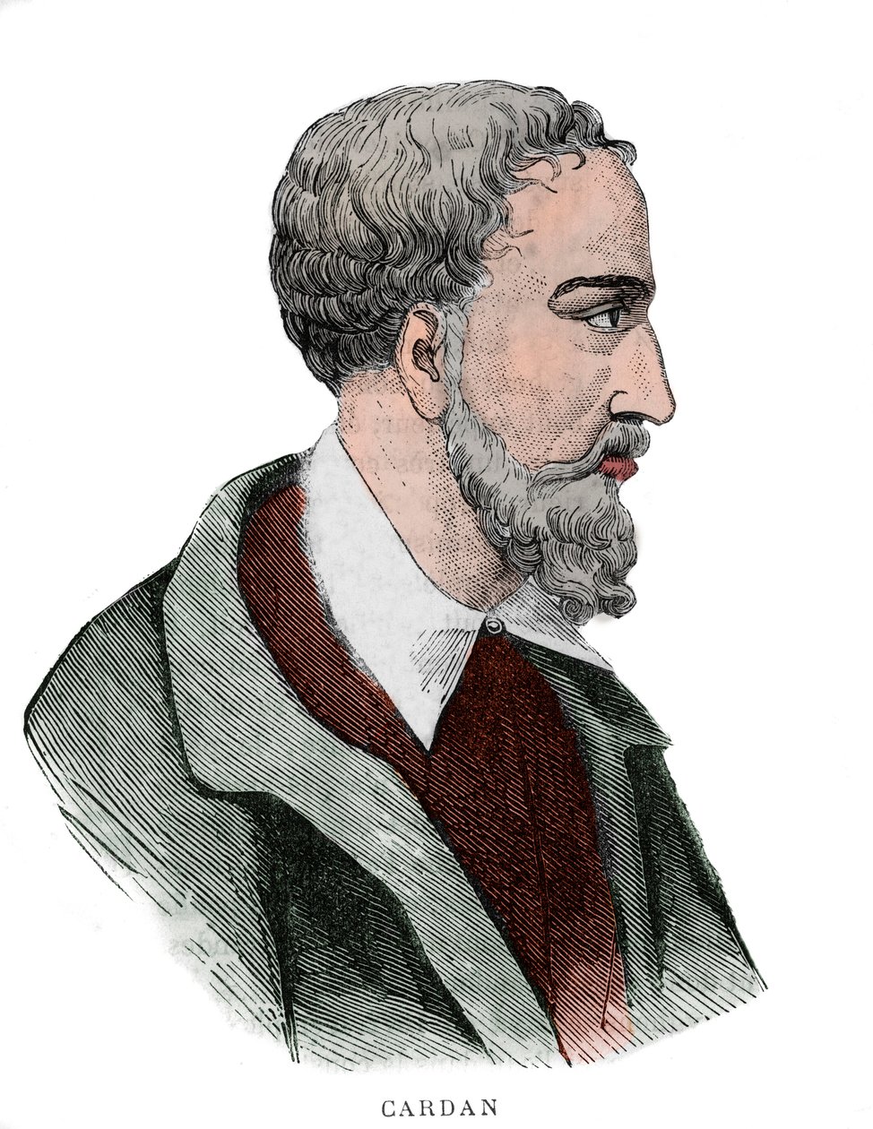 Porträt von Gerolamo Cardano (Girolamo Cardano, Hieronymus Cardanus oder Jerome Cardan). von French School