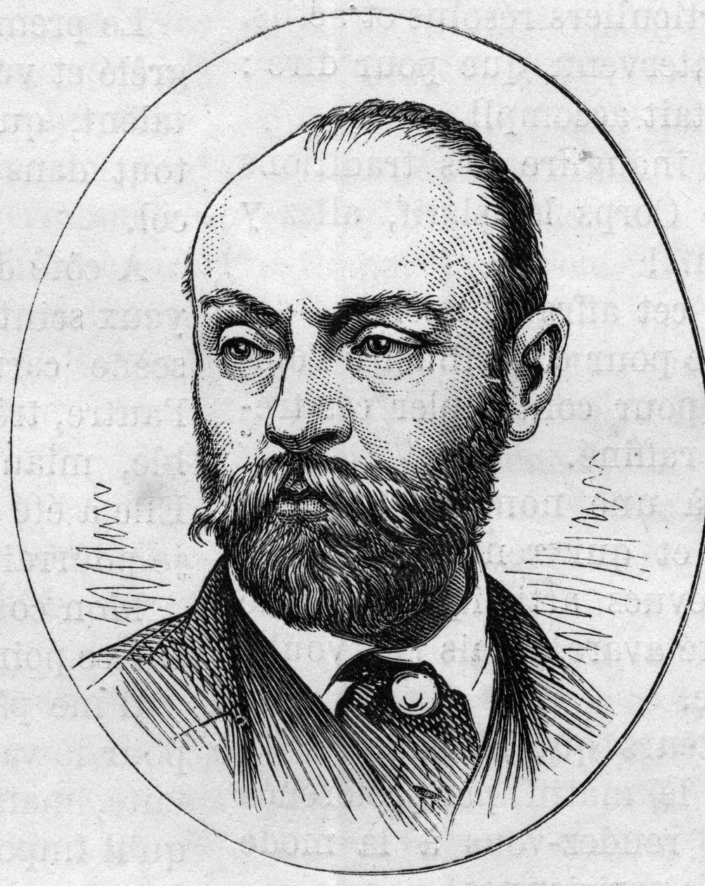 Porträt von Gustave Rodolphe Clarence Boulanger (1824-1888), französischer Maler. Gravur in „Le Monde Illustré“ Nr. 890 vom 2. Mai 1874 von French School