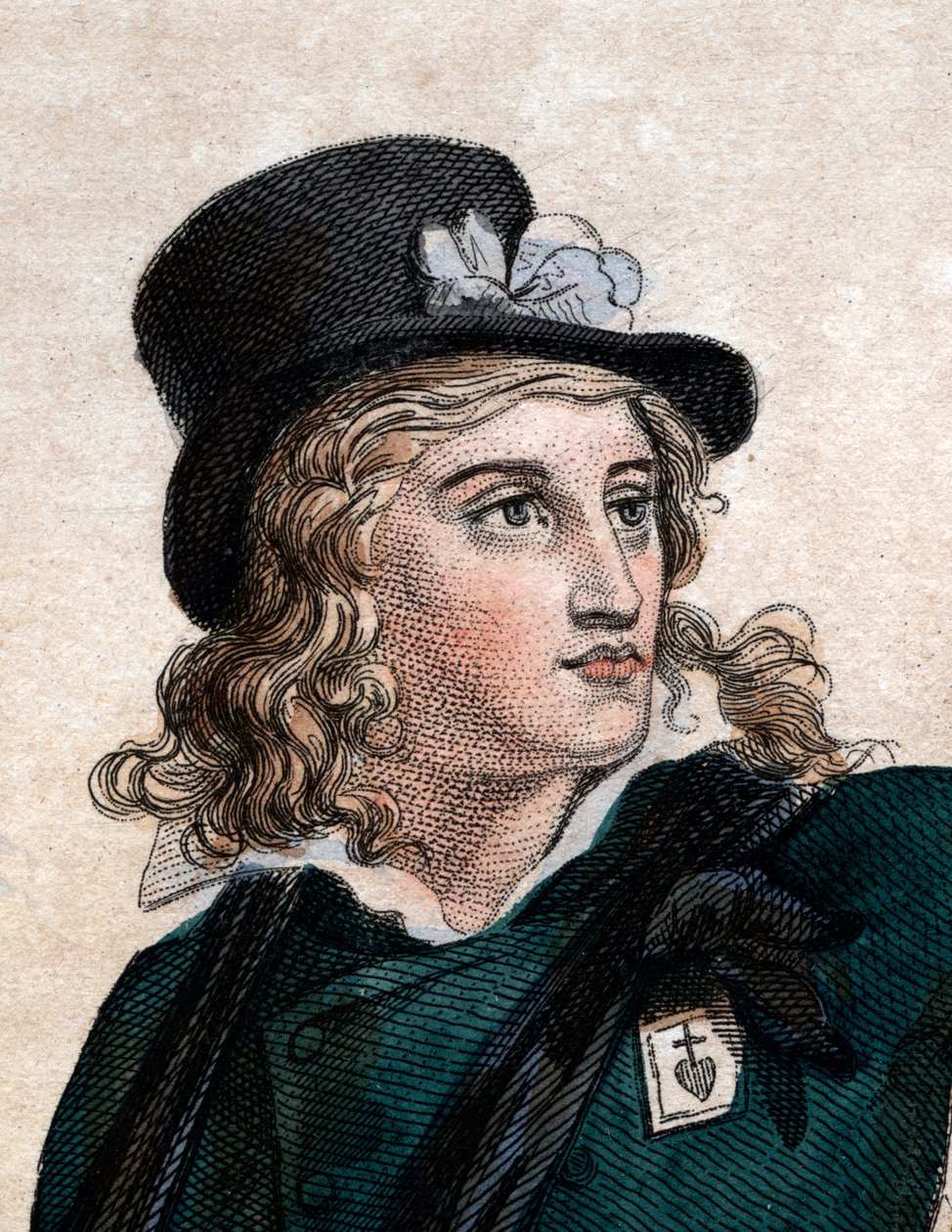 Porträt von Henri du Vergier (Verger), comte de La Rochejaquelein (1772-1794), General der royalistischen Vendeanischen Aufstandsbewegung (Krieg in der Vendée) während der Französischen Revolution von French School