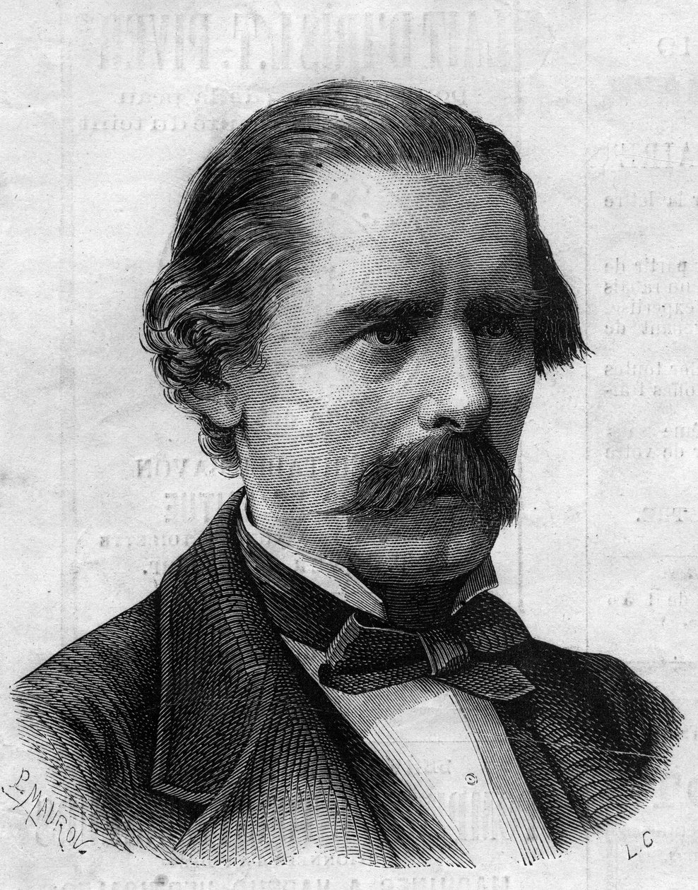 Porträt von Henry Thompson (1820-1904), englischer Arzt, Chirurg von Napoleon III. Gravur in „Le Monde Illustré“ Nr. 825 vom 1. Februar 1873. von French School