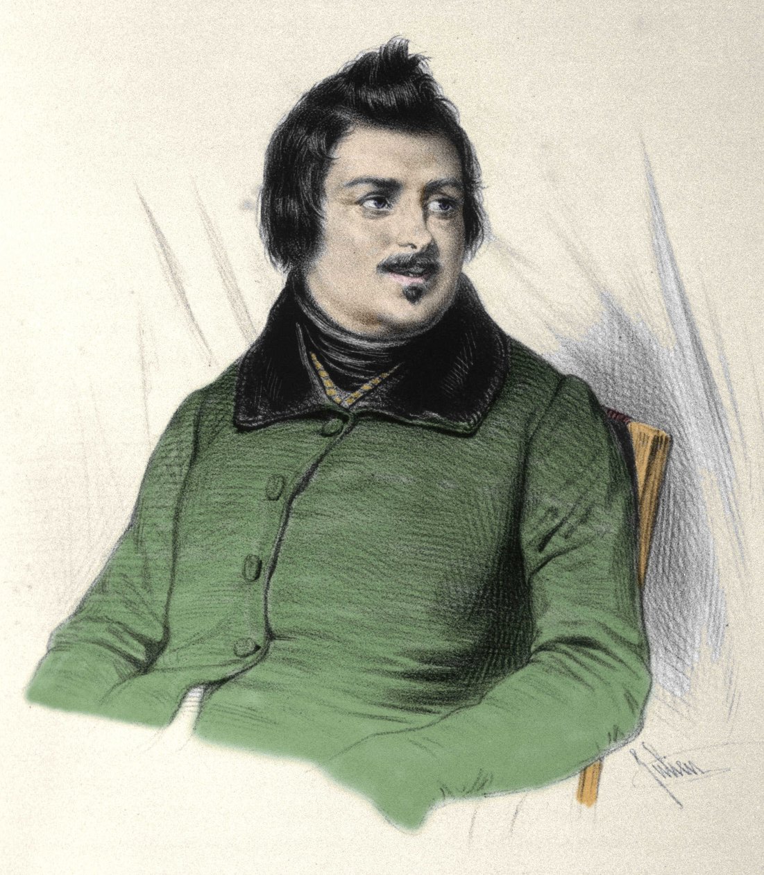 Porträt von Honoré de Balzac (1799-1850), französischer Schriftsteller. von French School