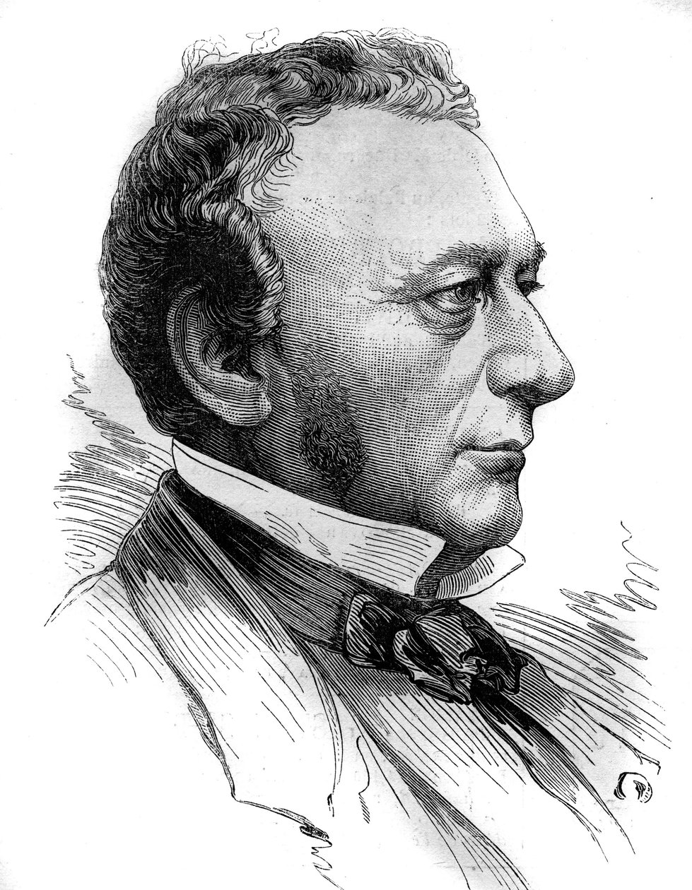 Porträt von Isaac Pereire (1800-1875), Gründer der Société de Crédit Mobilier und der Compagnie Générale Transatlantique. Gravur in 