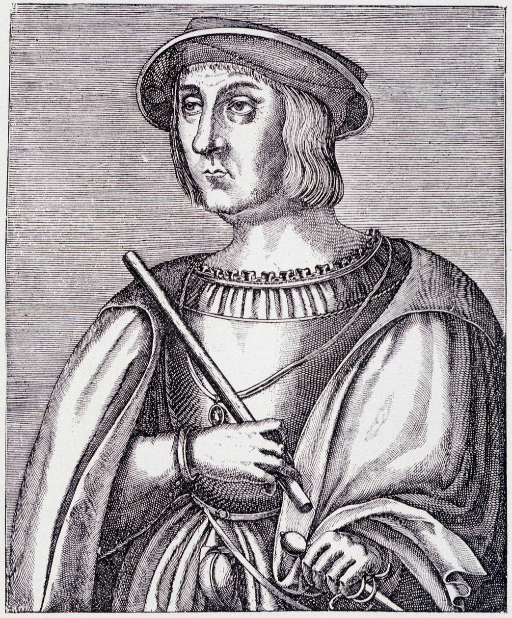 Porträt von Jacques II de Chabannes (La Palice) (1470-1525) Gravur aus „Louis XII et Anne de Bretagne“ von Paul Lacroix, ed. Georges Hurtrel von French School