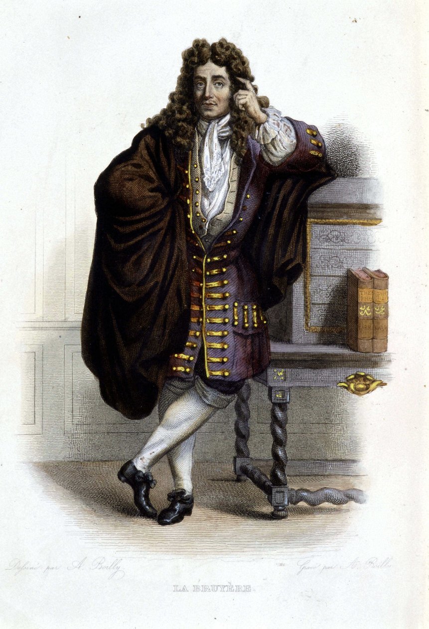 Porträt von Jean de La Bruyere, französischer Schriftsteller und Moralist (1645-1696) in Hrsg. Mennechet, „Le Plutarque français“ von French School