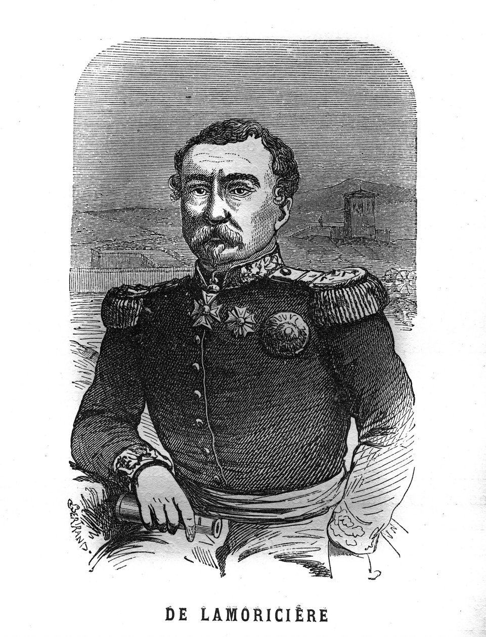 Porträt von Joseph Vantini, genannt Youssouf (1808-1866), französischer General. Gravur in „Les Illustrations De L