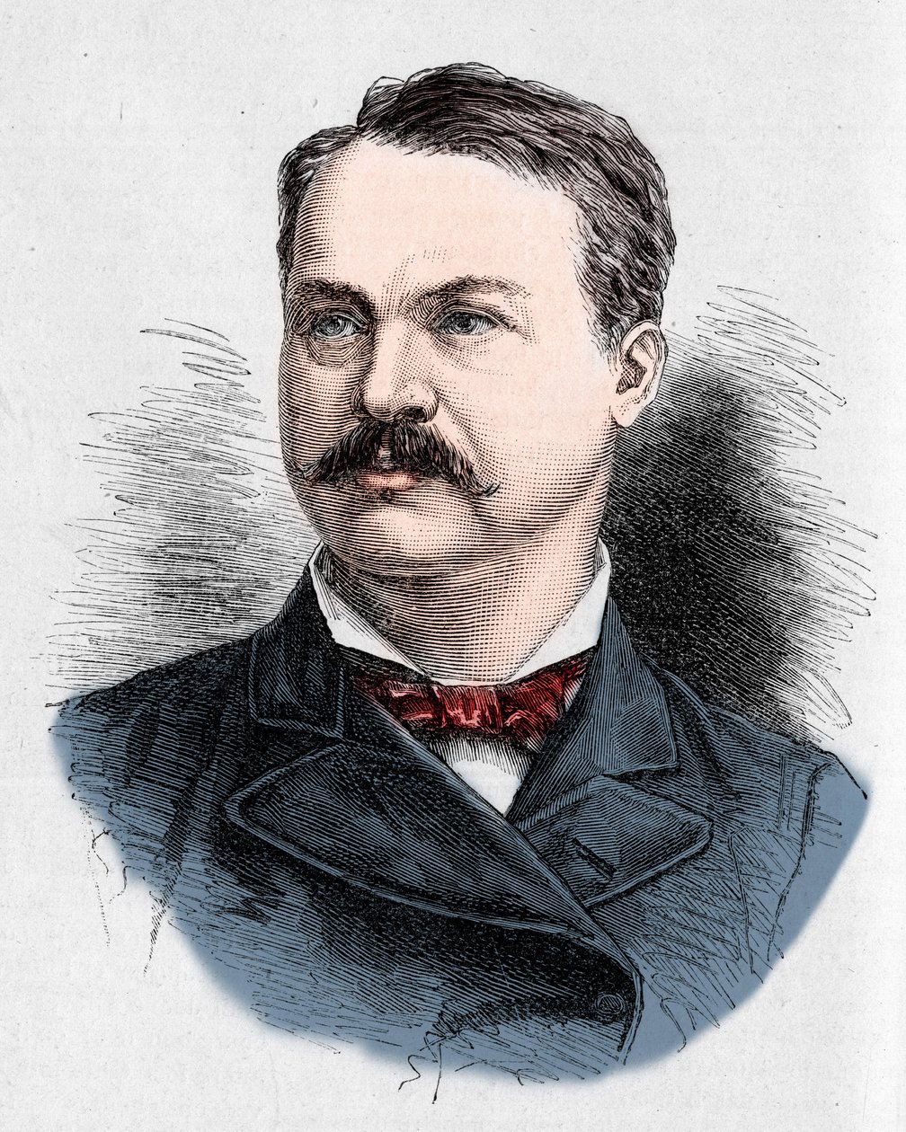Porträt von Louis Honoré Fréchette (1839-1908), kanadischer Dichter und Dramatiker. Gravur von Charles Georges in „Le Monde Illustré“ Nr. 1328 vom 9. September 1882. von French School
