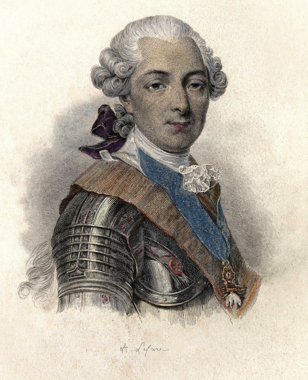Porträt von Louis Jean Marie de Bourbon, Herzog von Penthièvre (1725-1793), Großadmiral und französischer Mäzen. in „Portraits des hommes utiles“ von French School