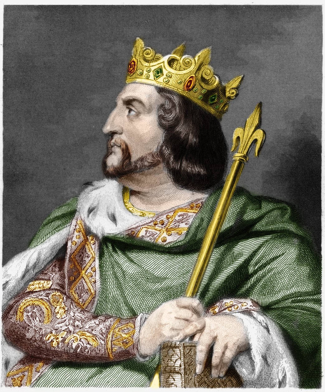 Porträt von Ludwig VI. der Dicke (1081-1137), König von Frankreich - in „Geschichte der Franzosen“ von Lavallée, Gravur von French School