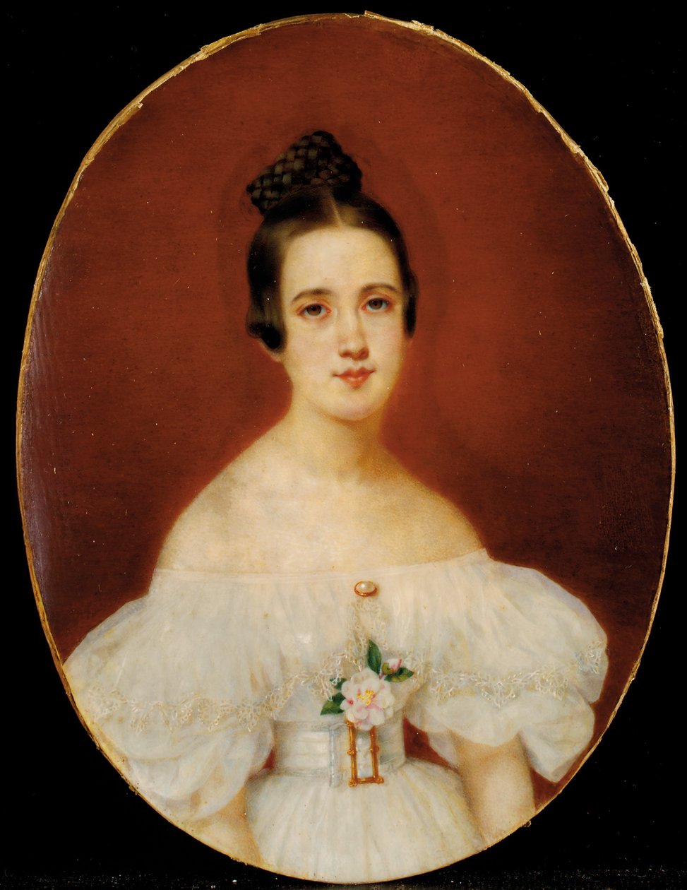 Porträt von Marie-Célestine De Gas, Mutter von Edgar Degas, ca. 1832-34 von French School