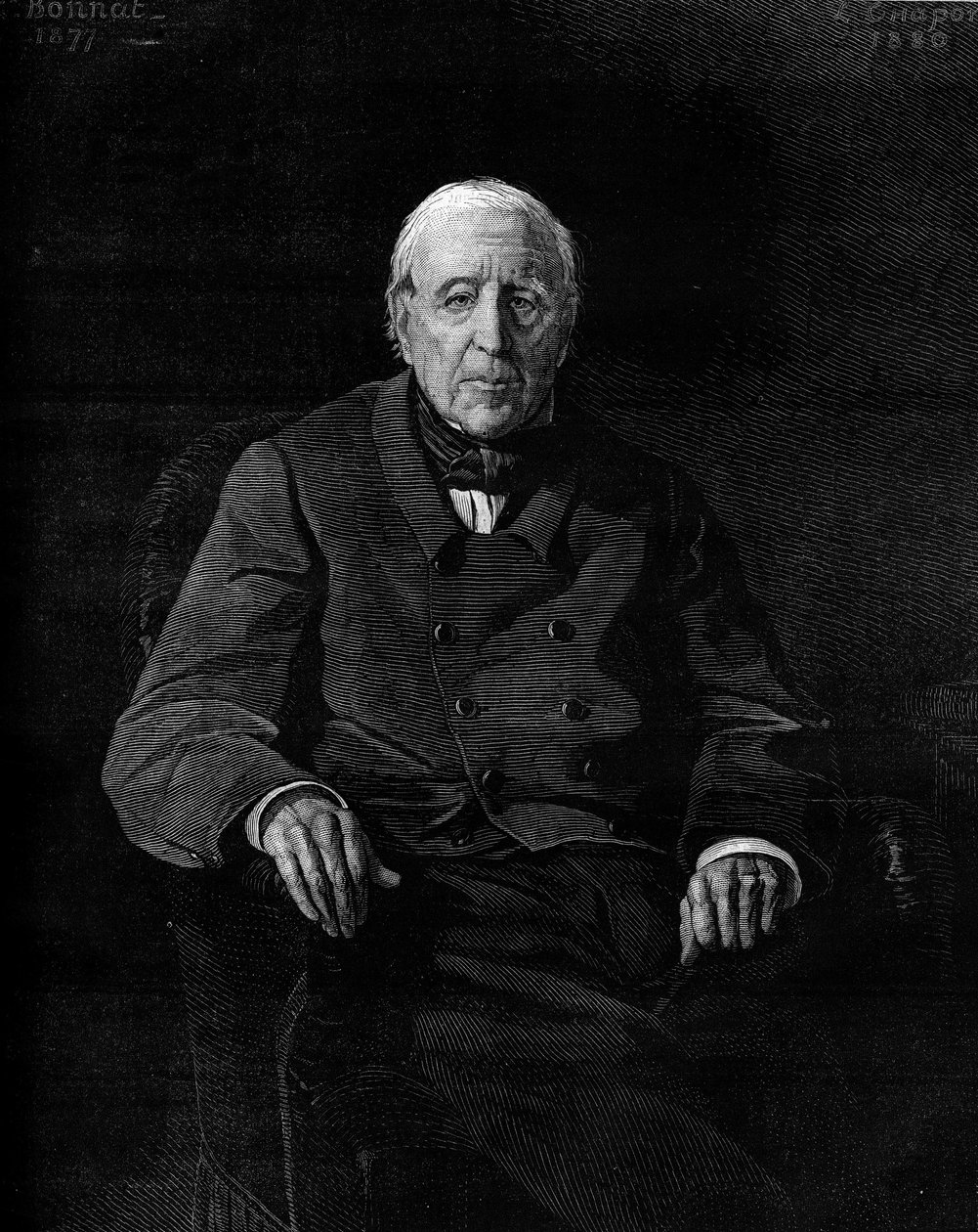 Porträt von Marthe Camille Bachasson, Graf von Montalivet (1801-1880), französischer Politiker. Gravur in „Le Monde Illustré“ Nr. 1190 vom 17. Januar 1880 von French School