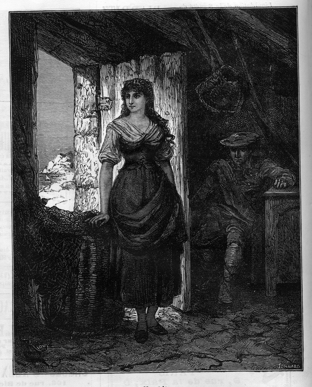 Porträt von Mercedes, Figur aus dem Roman „Der Graf von Monte Cristo“ von Alexandre Dumas (1802-1870). Gravur in „Le Monde Illustré“, 30. Januar von French School