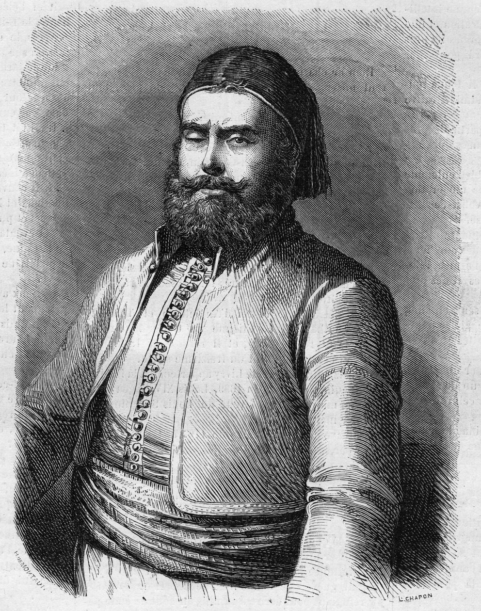 Porträt von Mohammed Said, Vizekönig (Pascha) von Ägypten unter dem Osmanischen Reich. Gravur in „Le Monde Illustré“ Nr. 303 vom 31. Januar von French School