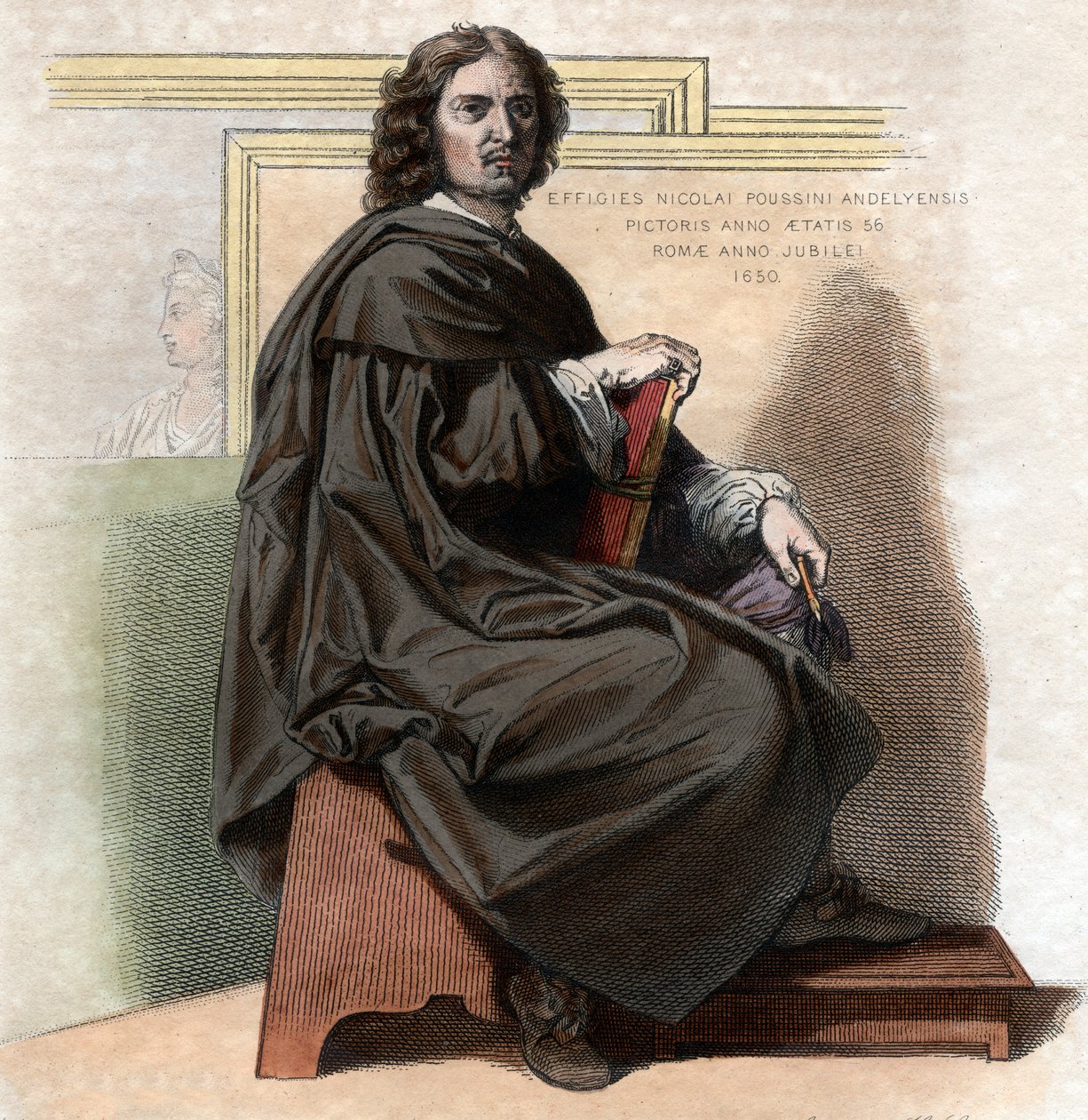 Porträt von Nicolas Poussin (1594-1665), französischer Maler von French School