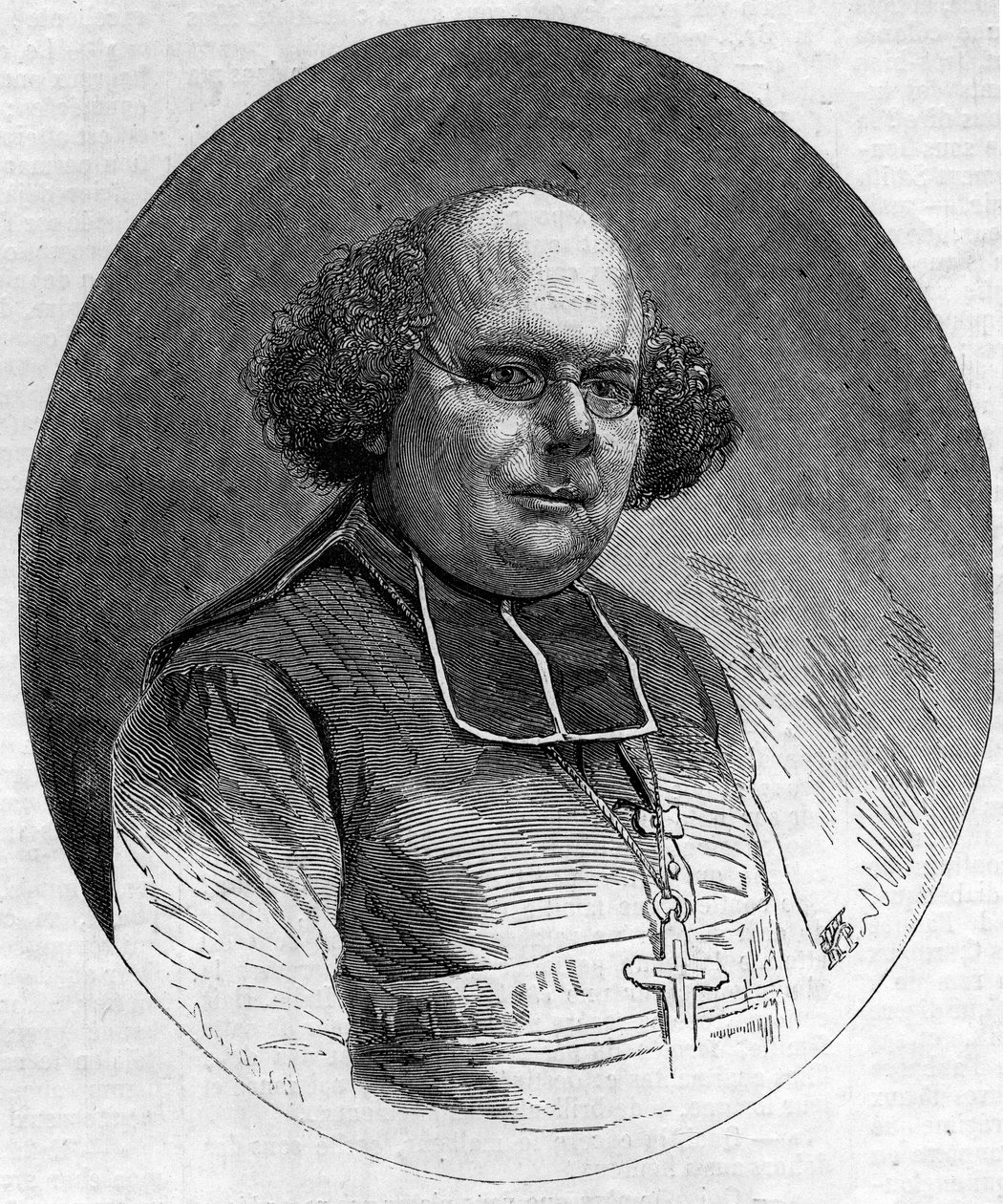 Porträt von Patrice Cruice (1815-1866), Bischof von Marseille von 1861 bis 1865. Gravur in „Le Monde Illustré“ Nr. 232 vom 21. September von French School