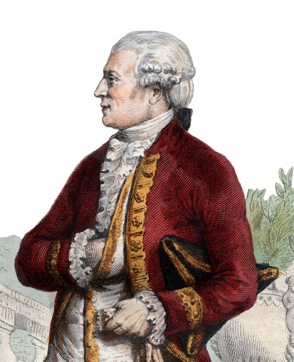 Porträt von Pierre Augustin Caron de Beaumarchais (1732-1799), französischer Uhrmacher, Erfinder, Musiker, Diplomat und Schriftsteller von French School