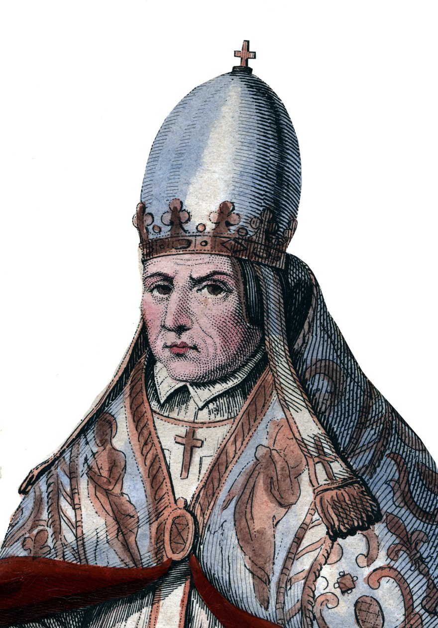 Porträt von Papst Silvester II. (ca. 938-1003) von French School