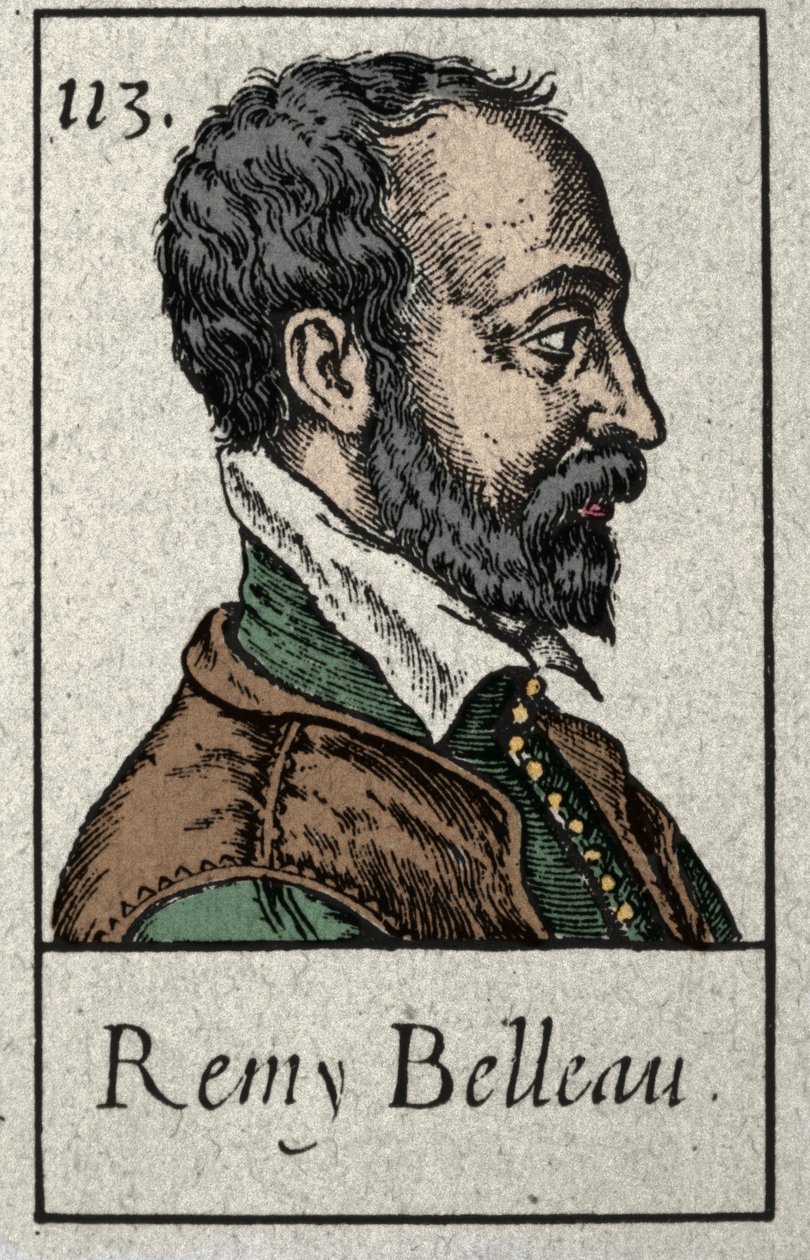 Porträt von Remy Belleau (1528-1577) französischer Dichter, Mitglied der Plejade-Bewegung. Gravur des 19. Jahrhunderts. von French School